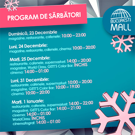 Program Bm Sarbatori București Mall Ilovebucurestimall